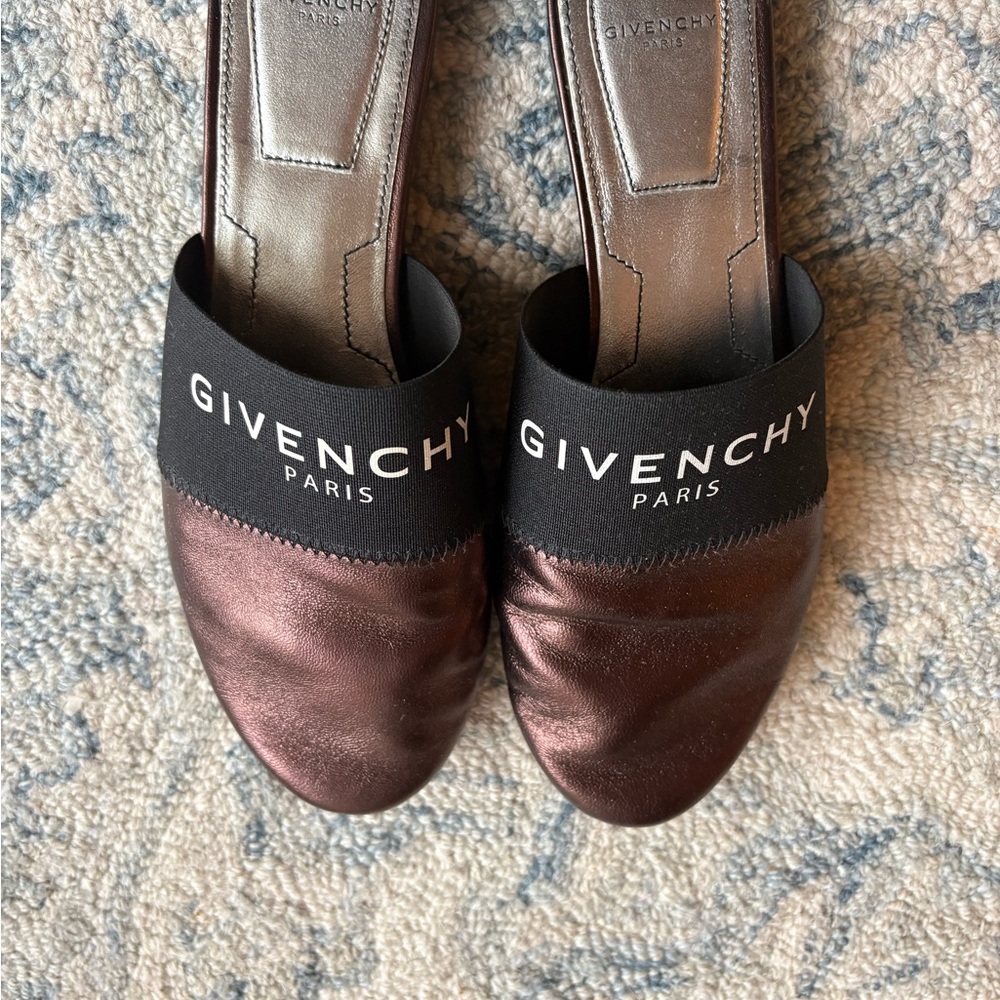 Givenchy Metallic Brown and Black Mules